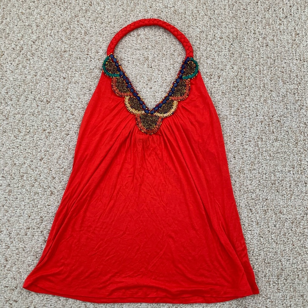 Embellished halter top, size small